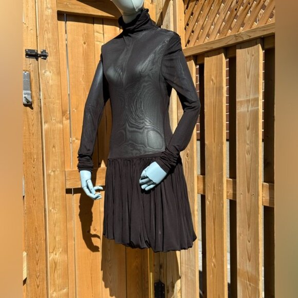 🆕 RAT & BOA 🧿 NWOT Lui Sheer Mesh Long Sleeve Mini Dress, Black - Sz M - Picture 3 of 13